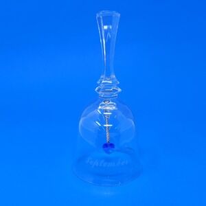 Intaglio September Birthstone Glass Bell Blue Heart Crystal Clapper Japan